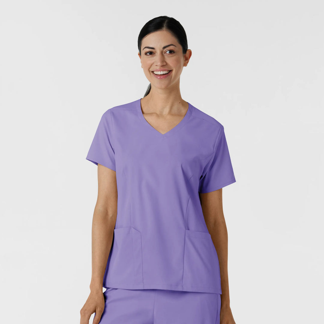 Wink Scrubs Women's 2-Pocket V-Neck Scrub Top Iris Purple | scrub-supply.com