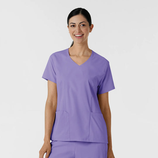 Wink Scrubs Women's 2-Pocket V-Neck Scrub Top Iris Purple | scrub-supply.com
