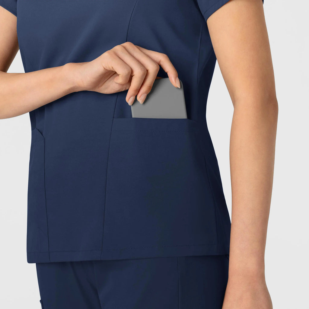 Wink Scrubs Women's 2-Pocket V-Neck Scrub Top Navy | scrub-supply.com