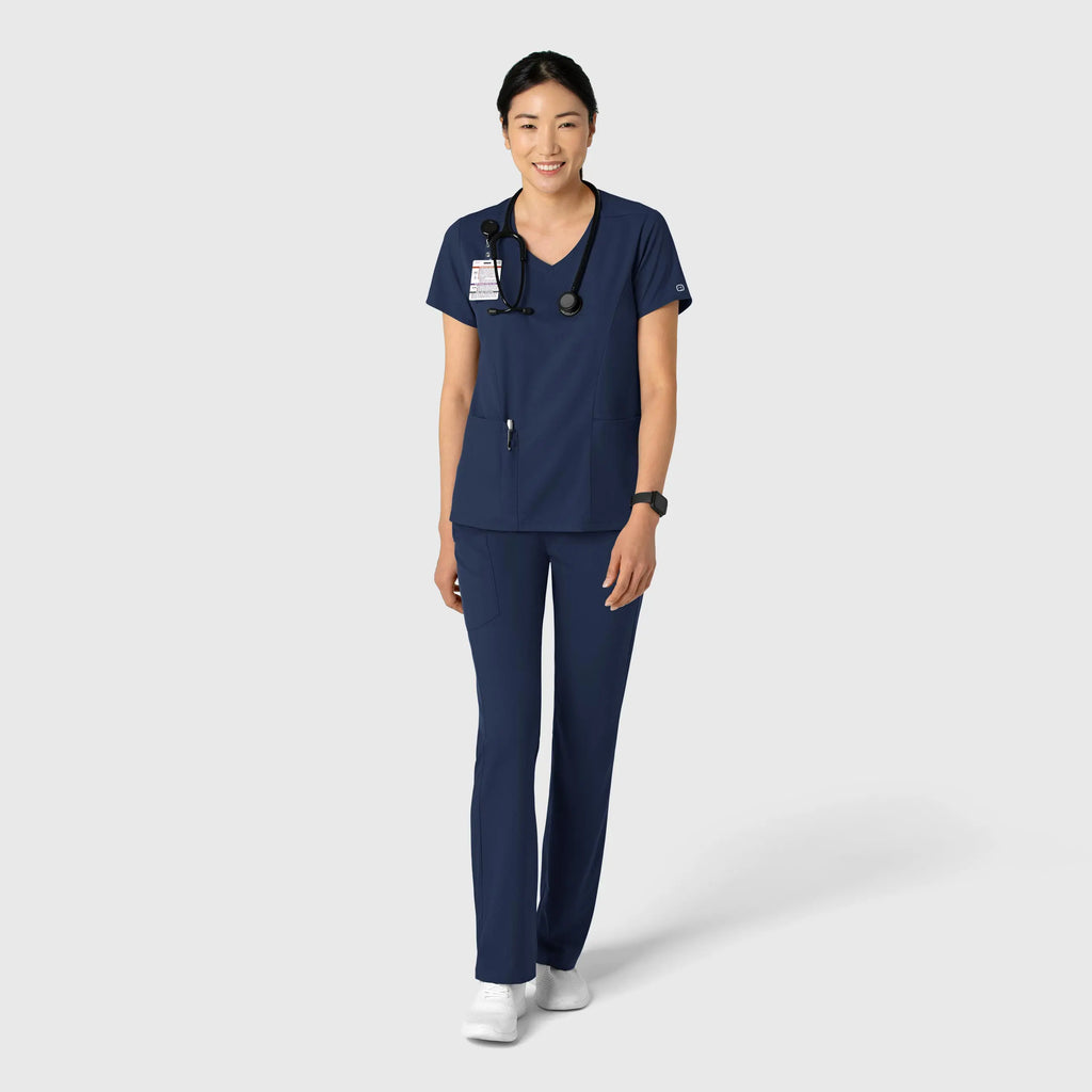 Wink Scrubs Women's 2-Pocket V-Neck Scrub Top Navy | scrub-supply.com