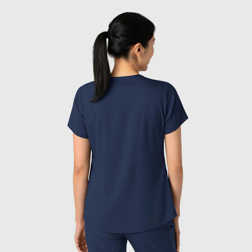 Wink Scrubs Women's 2-Pocket V-Neck Scrub Top Navy | scrub-supply.com