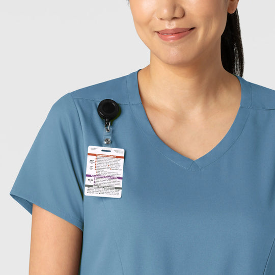 Wink Scrubs Women's 2-Pocket V-Neck Scrub Top Pacific Blue | scrub-supply.com