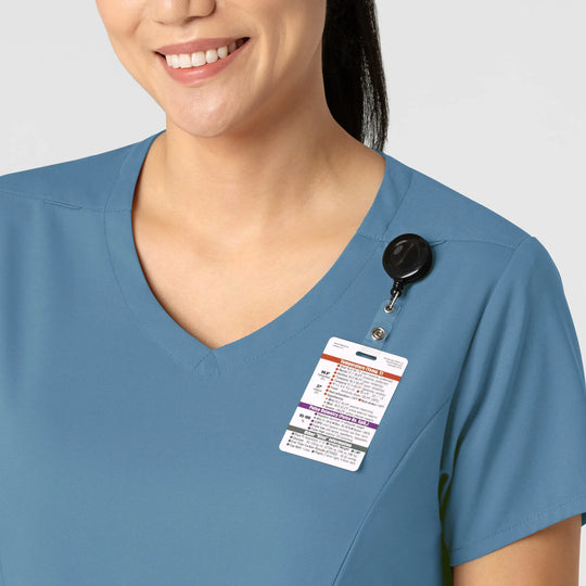 Wink Scrubs Women's 2-Pocket V-Neck Scrub Top Pacific Blue | scrub-supply.com