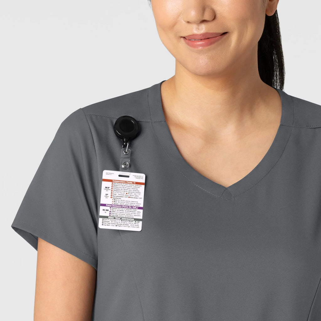 Wink Scrubs Women's 2-Pocket V-Neck Scrub Top Pewter | scrub-supply.com