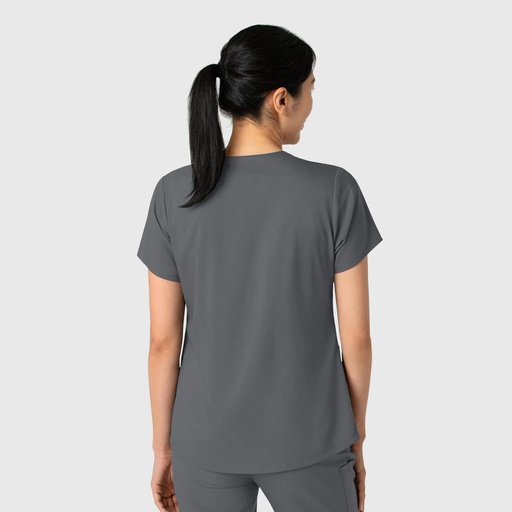 Wink Scrubs Women's 2-Pocket V-Neck Scrub Top Pewter | scrub-supply.com