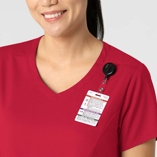 Wink Scrubs Women's 2-Pocket V-Neck Scrub Top Red | scrub-supply.com
