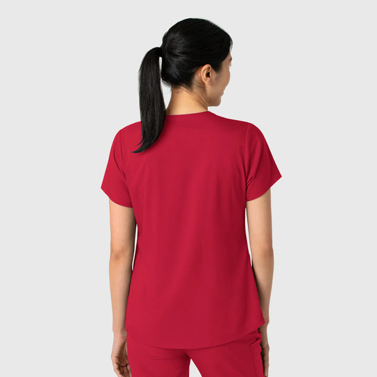 Wink Scrubs Women's 2-Pocket V-Neck Scrub Top Red | scrub-supply.com