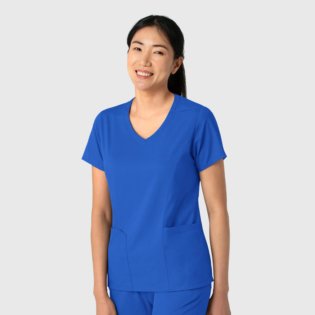 Wink Scrubs Women's 2-Pocket V-Neck Scrub Top Royal Blue | scrub-supply.com