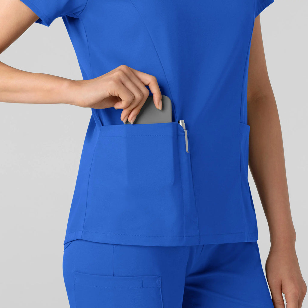 Wink Scrubs Women's 2-Pocket V-Neck Scrub Top Royal Blue | scrub-supply.com