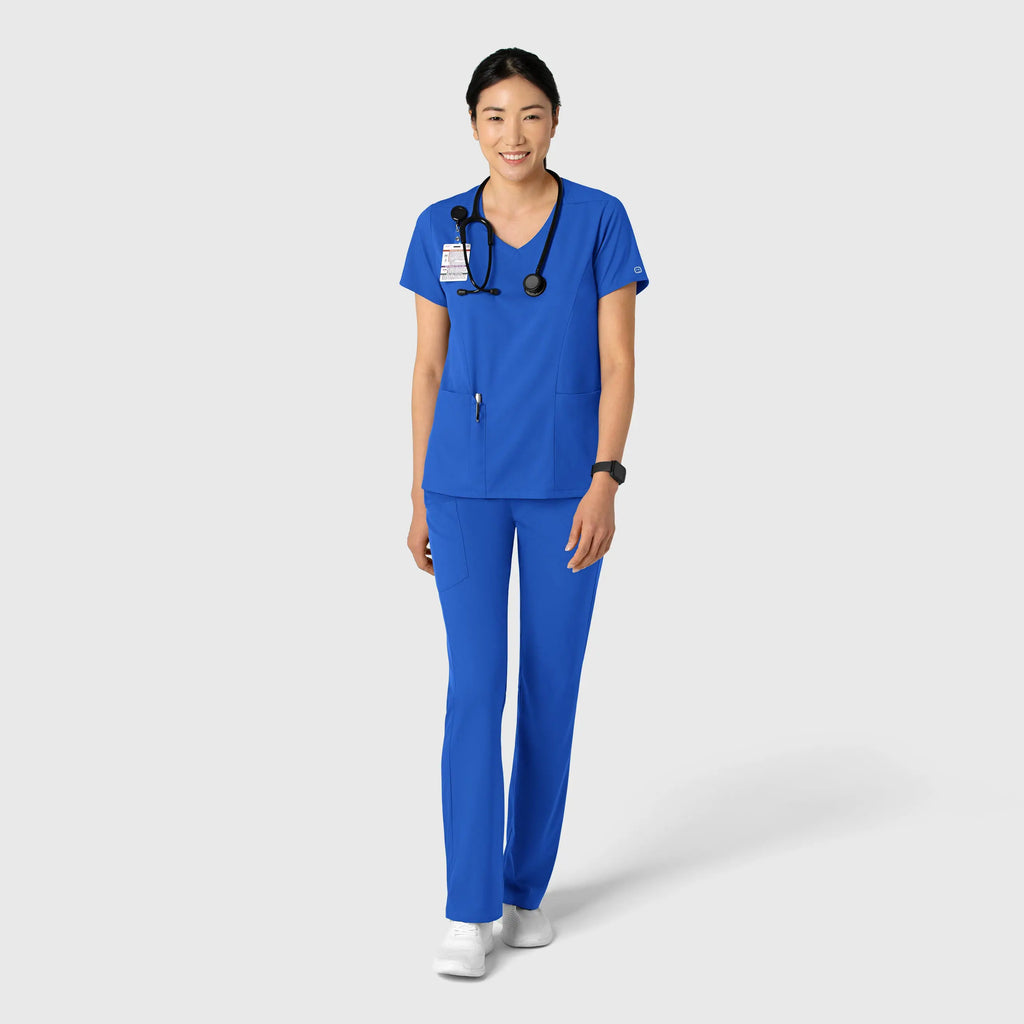 Wink Scrubs Women's 2-Pocket V-Neck Scrub Top Royal Blue | scrub-supply.com