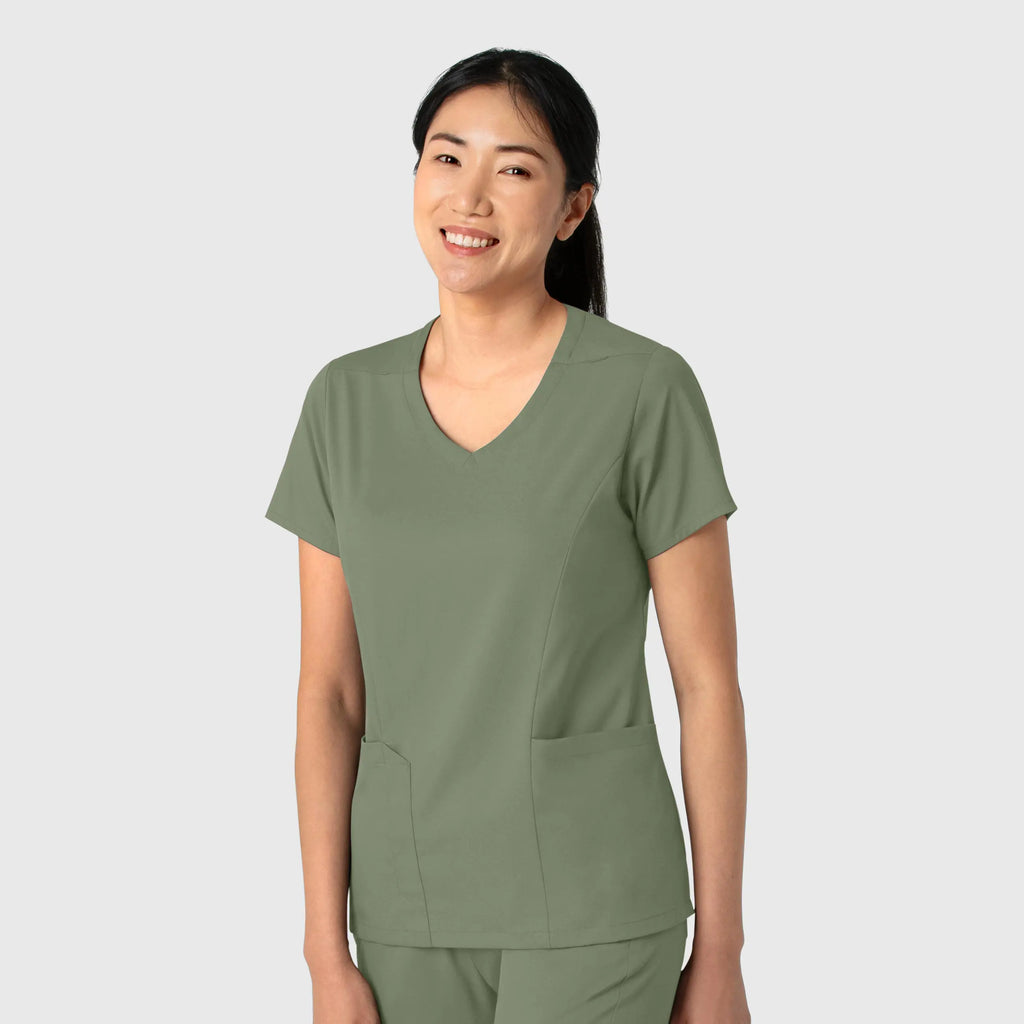 Wink Scrubs Women's 2-Pocket V-Neck Scrub Top Sage | scrub-supply.com