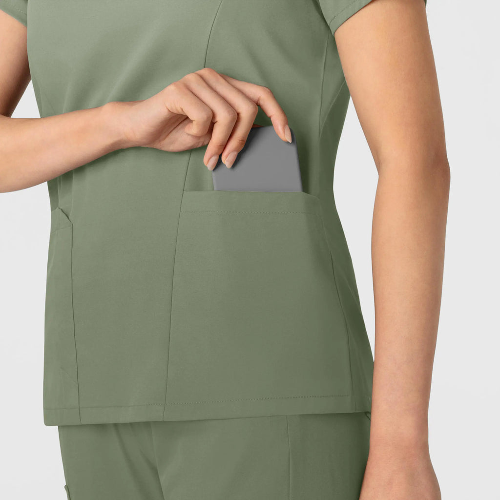 Wink Scrubs Women's 2-Pocket V-Neck Scrub Top Sage | scrub-supply.com