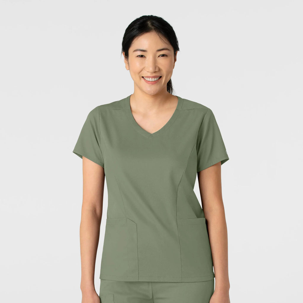 Wink Scrubs Women's 2-Pocket V-Neck Scrub Top Sage | scrub-supply.com