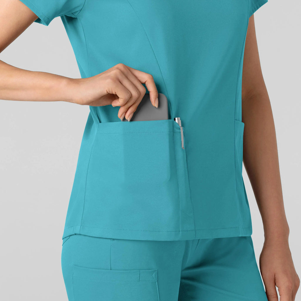 Wink Scrubs Women's 2-Pocket V-Neck Scrub Top Teal | scrub-supply.com