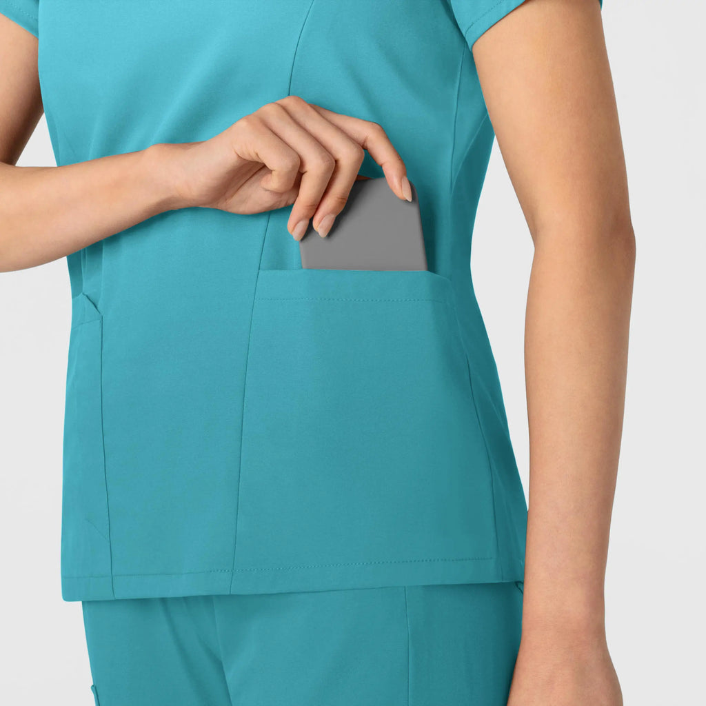 Wink Scrubs Women's 2-Pocket V-Neck Scrub Top Teal | scrub-supply.com