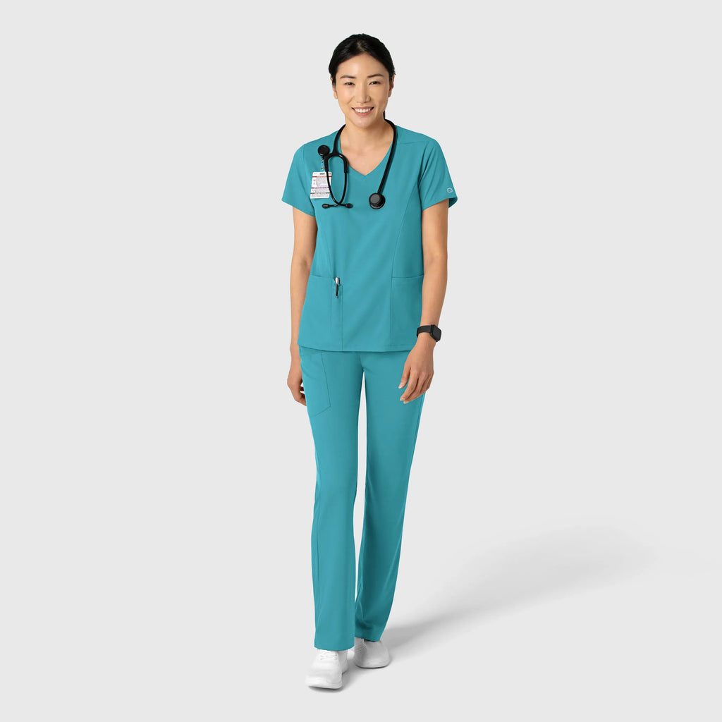 Wink Scrubs Women's 2-Pocket V-Neck Scrub Top Teal | scrub-supply.com