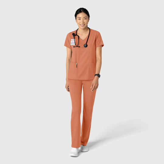 Wink Scrubs Women's 2-Pocket V-Neck Scrub Top Terracotta | scrub-supply.com