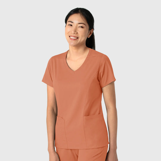 Wink Scrubs Women's 2-Pocket V-Neck Scrub Top Terracotta | scrub-supply.com