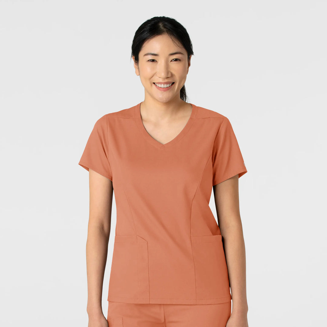 Wink Scrubs Women's 2-Pocket V-Neck Scrub Top Terracotta | scrub-supply.com