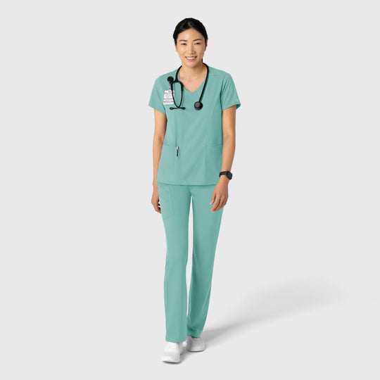 Wink Scrubs Women's 2-Pocket V-Neck Scrub Top Turquoise | scrub-supply.com