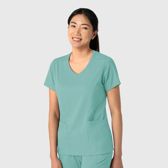 Wink Scrubs Women's 2-Pocket V-Neck Scrub Top Turquoise | scrub-supply.com