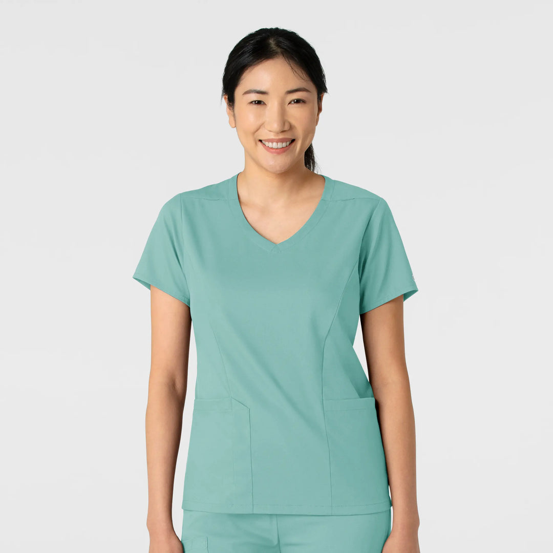 Wink Scrubs Women's 2-Pocket V-Neck Scrub Top Turquoise | scrub-supply.com