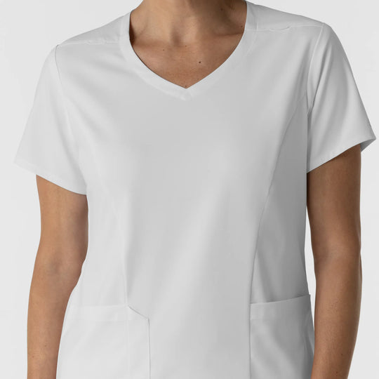 Wink Scrubs Women's 2-Pocket V-Neck Scrub Top White | scrub-supply.com