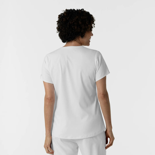 Wink Scrubs Women's 2-Pocket V-Neck Scrub Top White | scrub-supply.com