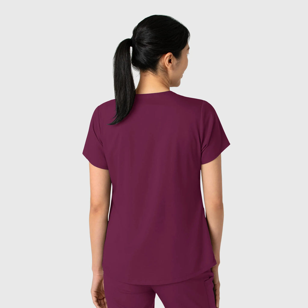 Wink Scrubs Women's 2-Pocket V-Neck Scrub Top Wine | scrub-supply.com