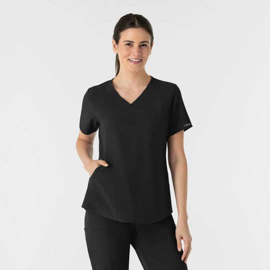 Wink Scrubs Women's V-Neck Scrub Top Black | scrub-supply.com
