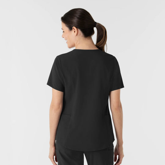 Wink Scrubs Women's V-Neck Scrub Top Black | scrub-supply.com