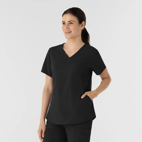 Wink Scrubs Women's V-Neck Scrub Top Black | scrub-supply.com