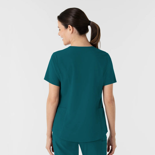 Wink Scrubs Women's V-Neck Scrub Top Caribbean Blue | scrub-supply.com