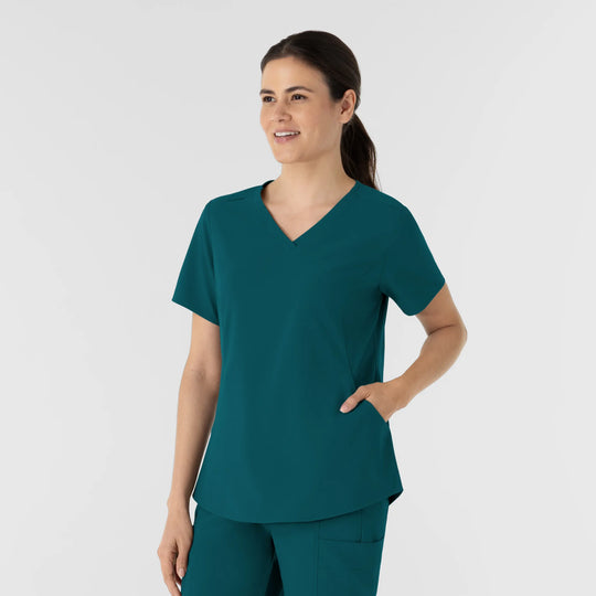 Wink Scrubs Women's V-Neck Scrub Top Caribbean Blue | scrub-supply.com