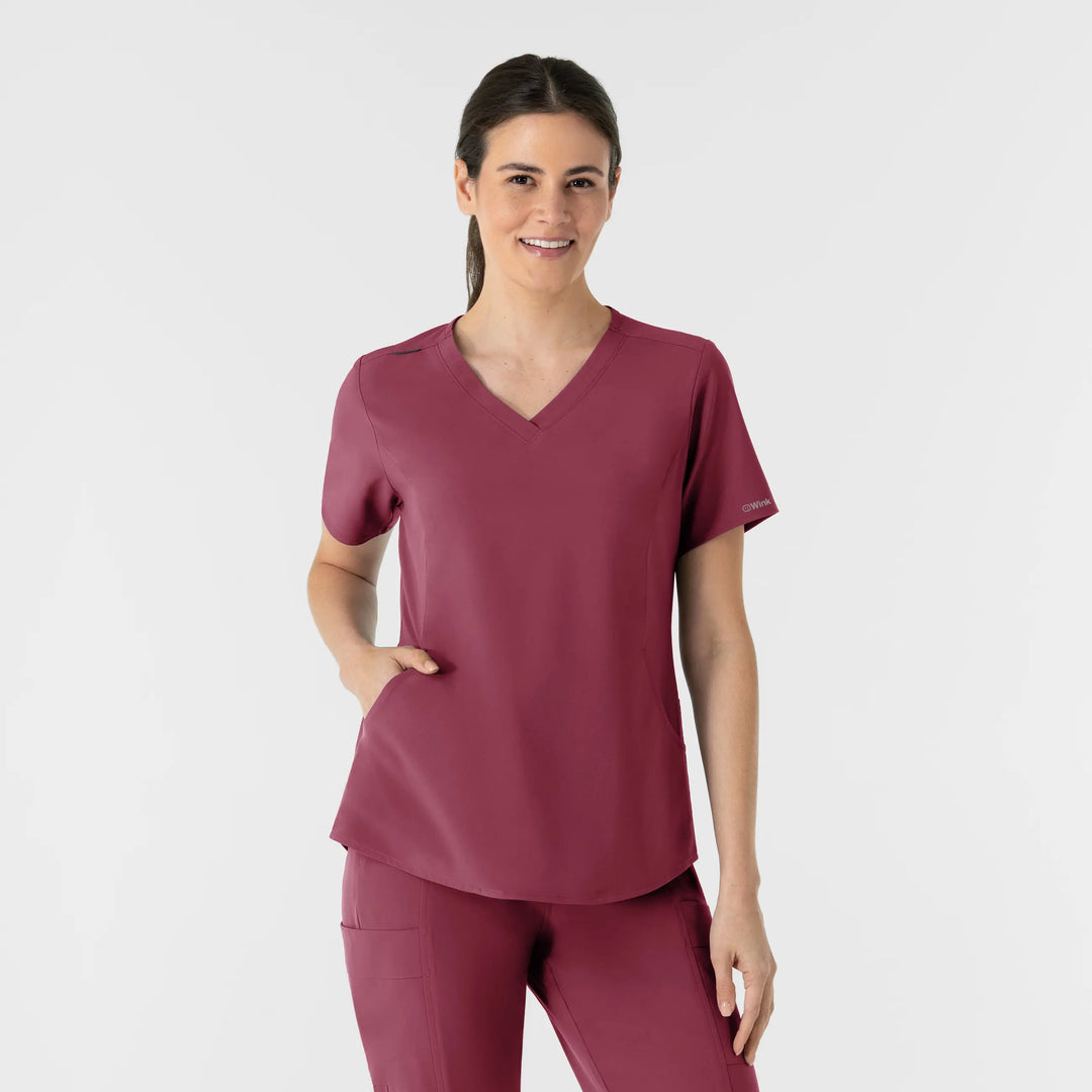 Wink Scrubs Women's V-Neck Scrub Top Carnation | scrub-supply.com