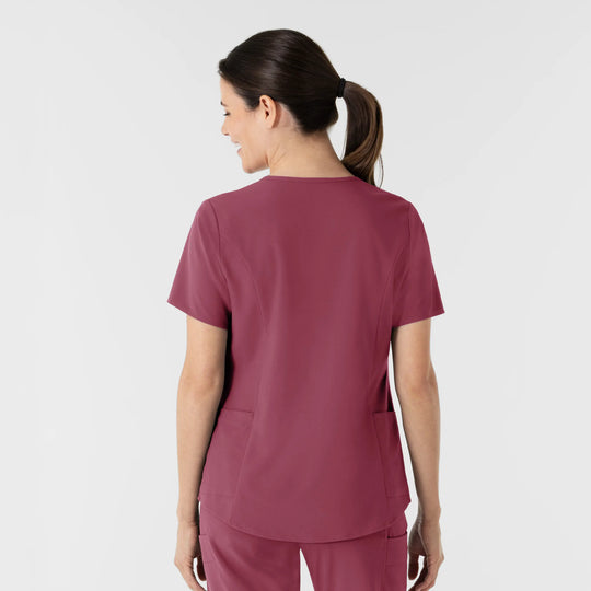 Wink Scrubs Women's V-Neck Scrub Top Carnation | scrub-supply.com