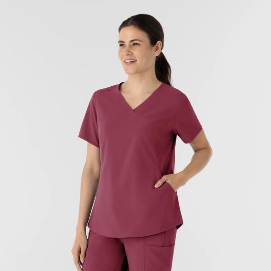 Wink Scrubs Women's V-Neck Scrub Top Carnation | scrub-supply.com
