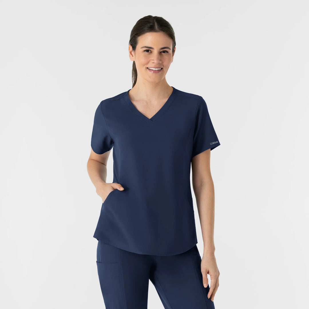 Wink Scrubs Women's V-Neck Scrub Top Navy | scrub-supply.com