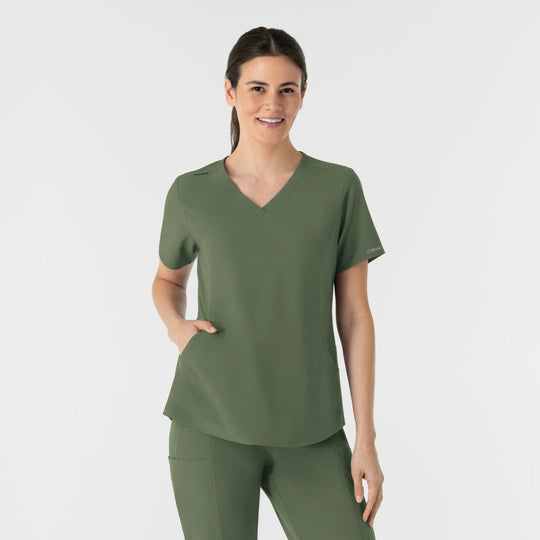 Wink Scrubs Women's V-Neck Scrub Top Olive | scrub-supply.com