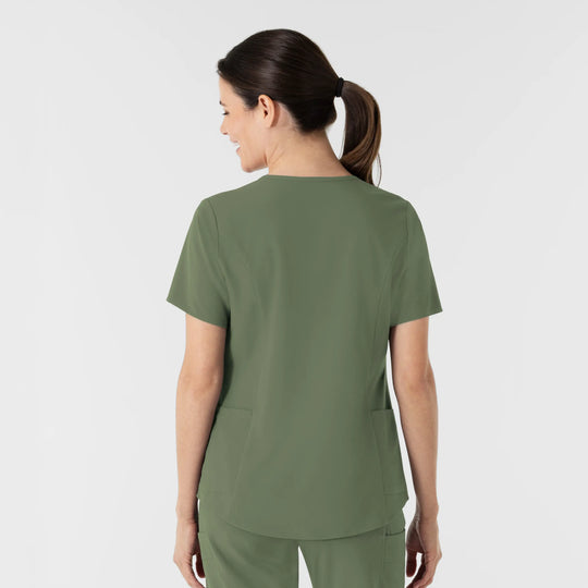 Wink Scrubs Women's V-Neck Scrub Top Olive | scrub-supply.com