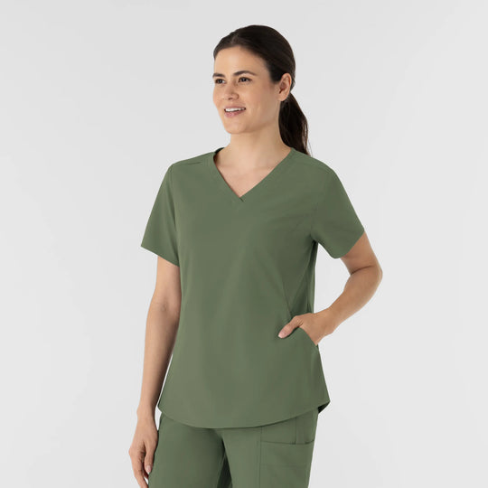 Wink Scrubs Women's V-Neck Scrub Top Olive | scrub-supply.com