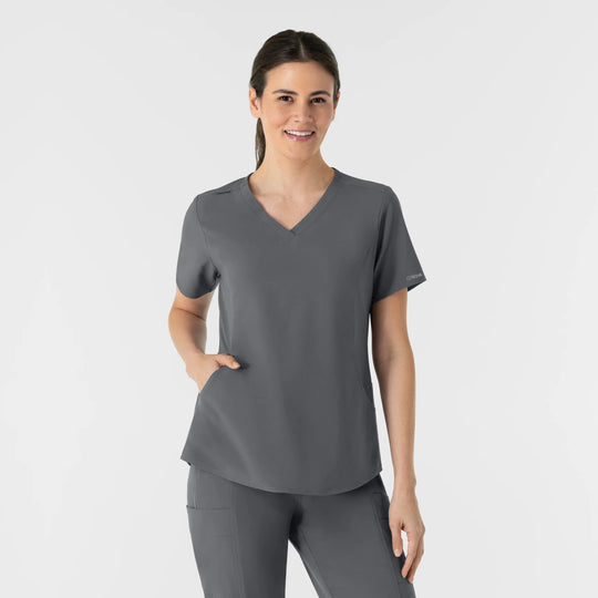 Wink Scrubs Women's V-Neck Scrub Top Pewter | scrub-supply.com