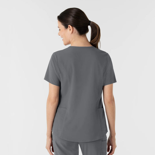 Wink Scrubs Women's V-Neck Scrub Top Pewter | scrub-supply.com