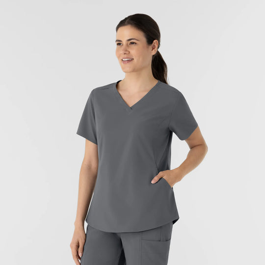 Wink Scrubs Women's V-Neck Scrub Top Pewter | scrub-supply.com