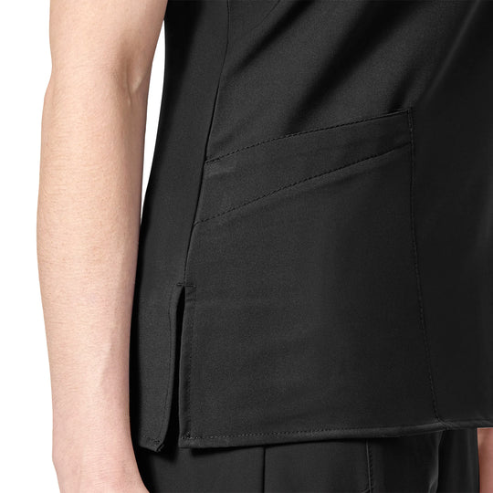 Wink Scrubs Women's Basic V-Neck Scrub Top Black | scrub-supply.com