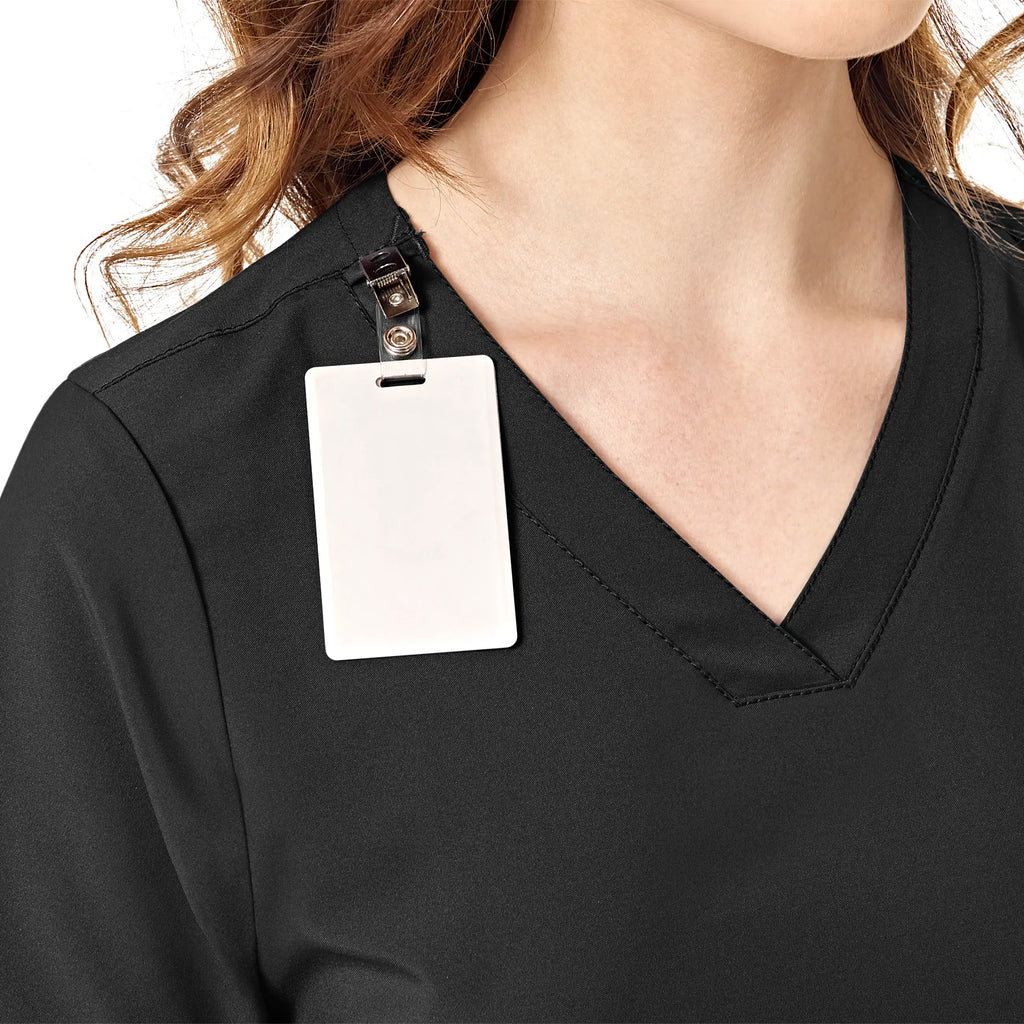 Wink Scrubs Women's Basic V-Neck Scrub Top Black | scrub-supply.com