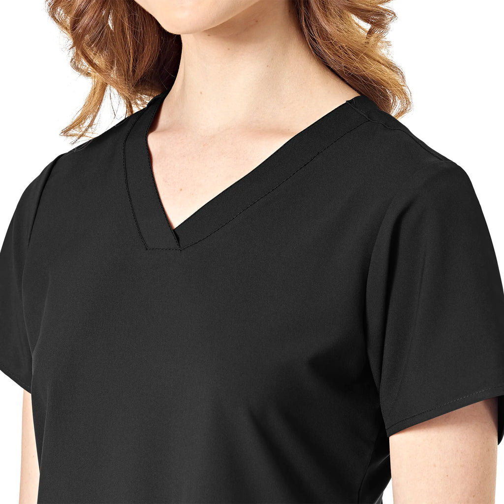 Wink Scrubs Women's Basic V-Neck Scrub Top Black | scrub-supply.com