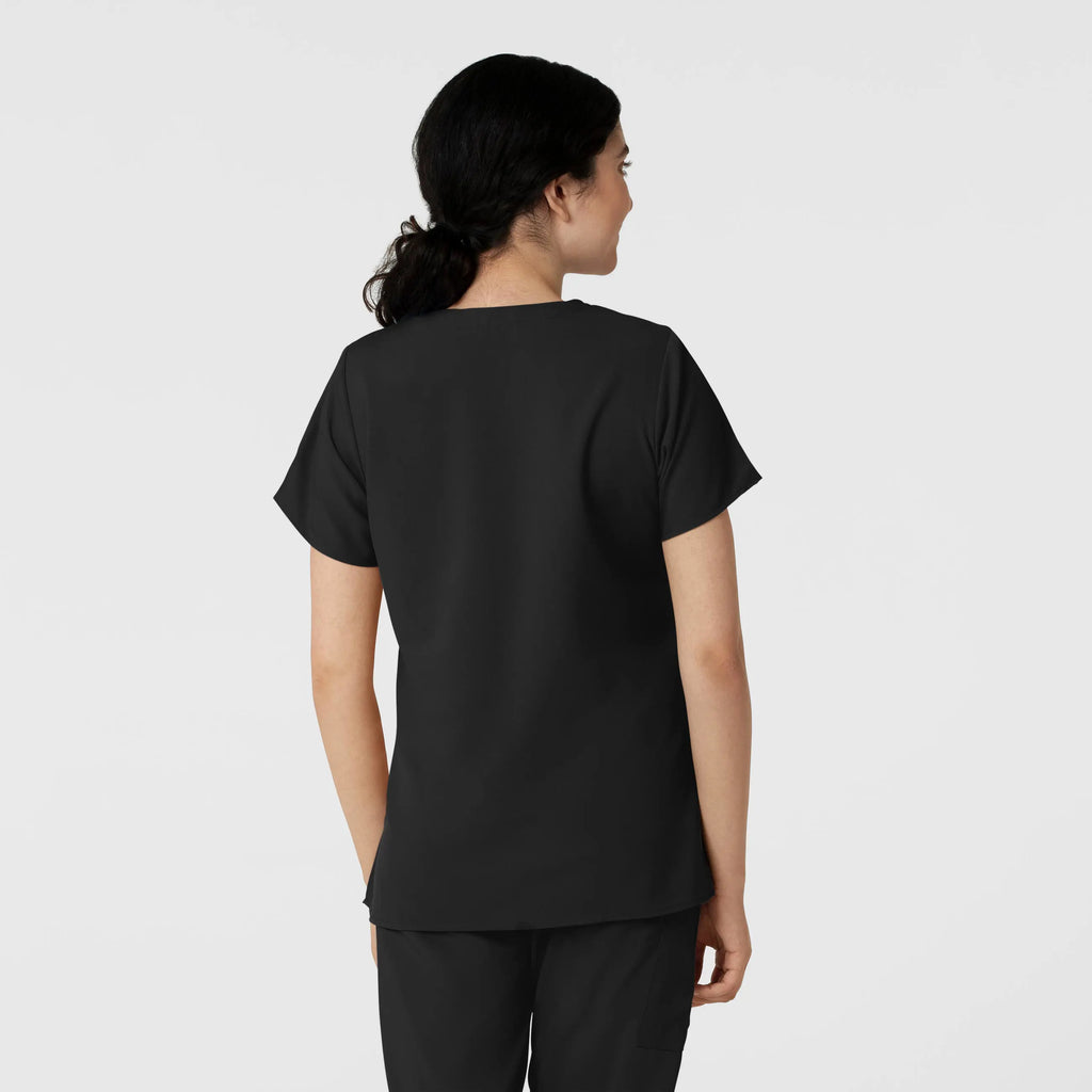 Wink Scrubs Women's Basic V-Neck Scrub Top Black | scrub-supply.com