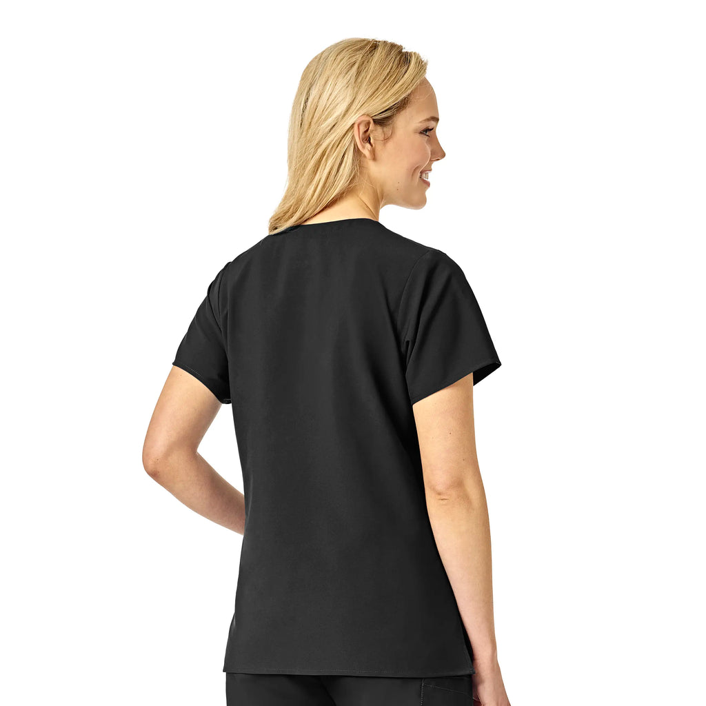 Wink Scrubs Women's Basic V-Neck Scrub Top Black | scrub-supply.com