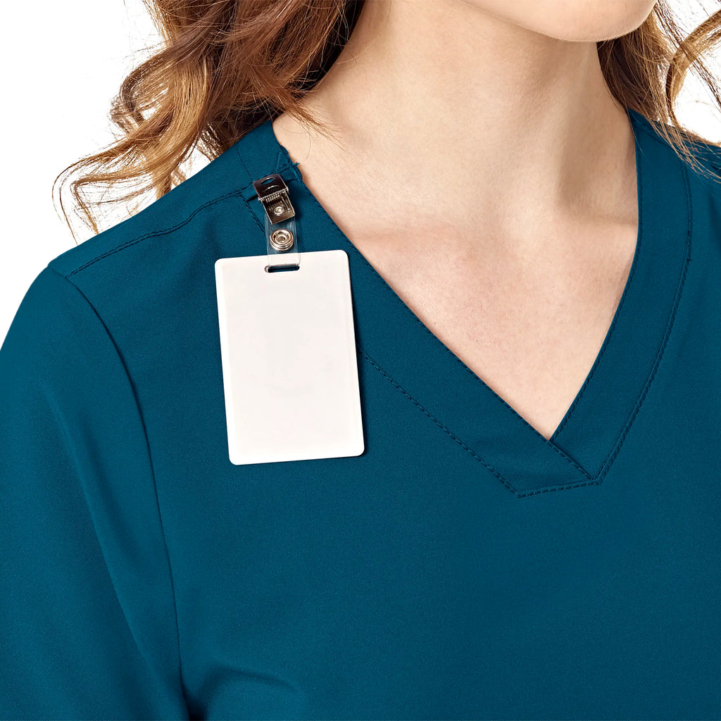 Wink Scrubs Women's Basic V-Neck Scrub Top Caribbean Blue | scrub-supply.com